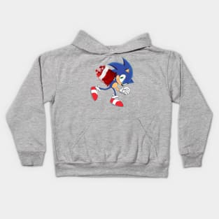 Hedgehog santa claus bag Kids Hoodie